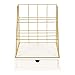 Kate and Laurel Benbrook Metal and Wood Letter Tray Desk Organizer, White and Gold