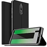 Huawei Mate 10 lite/Huawei Nova 2i case, KuGi Ultra-Thin DD Style PU Cover + TPU Back Stand Case for Huawei Mate 10 lite/Huawei Nova 2i Smartphone (Black)