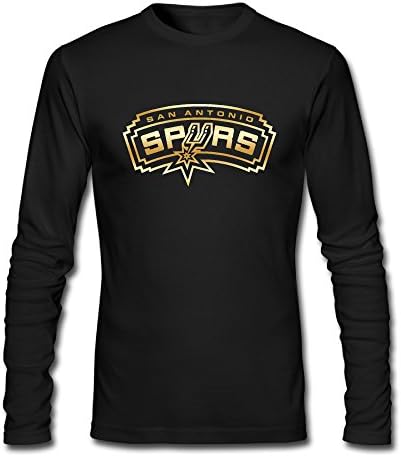 Men's Long-sleeve T-shirt Black San Antonio Spurs Gold Logo
