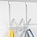 iDesign Classico Metal Over the Door Organizer, 3-Hook Rack for Coats, Hats, Robes, Towels, Jackets, Purses, Bedroom, Closet, and Bathroom, 5