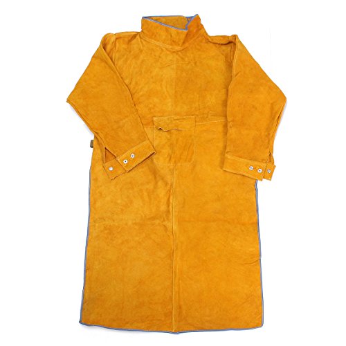 Durable Leather Welding Long Coat Apron Protective Clothing Apparel Suit - Thumbnail 4