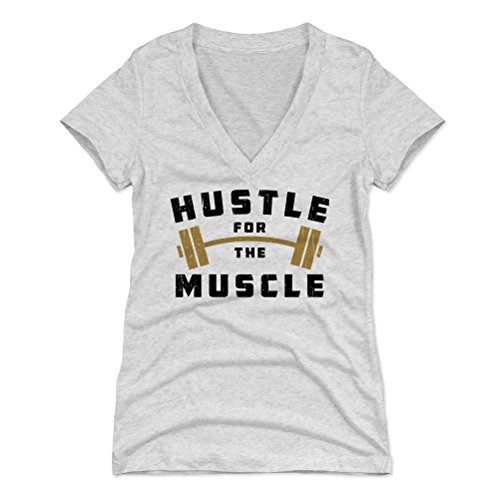 Hustle For The Muscle Women's V-Neck T-Shirt M Tri Ash