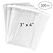 200 pcs 3x4 Crystal Clear Resealable Recloseable Cellophane/SelfSeal Bags