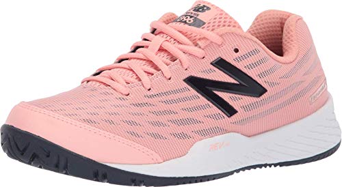 New Balance Women's 896v2 Hard Court Tennis Shoe, White Peach/Pigment, 7.5 B US