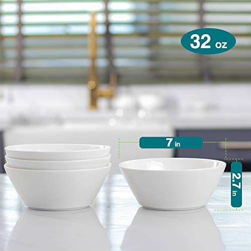 image for DOWAN Porcelain Bowls, 32 Oz Cone Shape Porcelain Bowl for Cereal, Sou