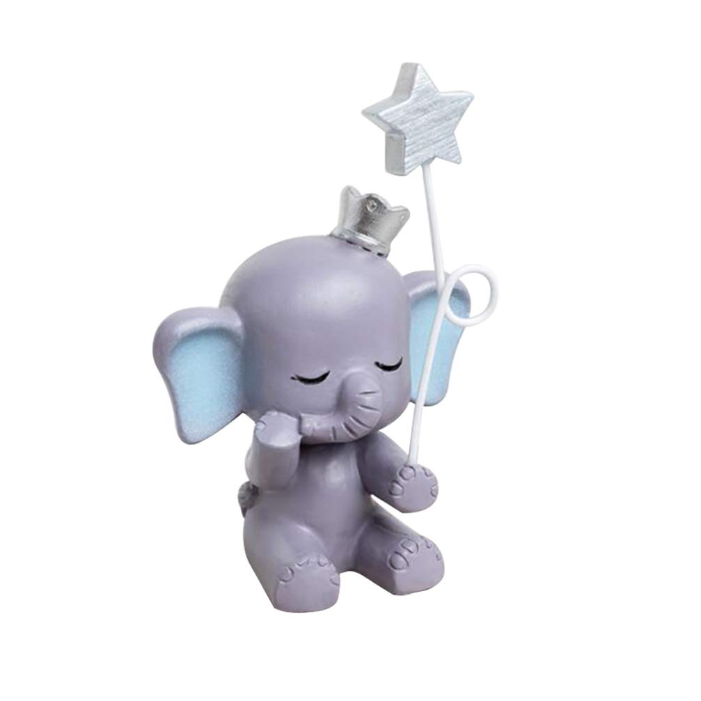 Elephant Cake Topper Resin Figurine Cute Elephant Shape Ornament Statue Theme Birthday Party Decorations, for Baby Shower Cake Topper Design Party Decorations Supplies