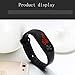 Mens Watch Electronic Watch LED Sport Waterproof Black Wrist Watches for Men Touch Smart Dial Silicone Watch Strap