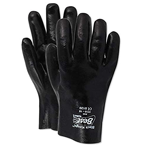 MAGID 3684R SHOWA Best Glove Black Knight Black Vinyl Gloves, Medium, Black , 1…