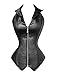 Kranchungel Women's Punk Rock Faux Leather Corset Retro Goth Waist Cincher Basque Bustier