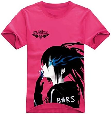 BRS Black Rock Shooter Short Sleeves Tee T-Shirt (Rose Pink, XL)