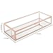 MyGift Rose Gold Metal & Glass Mirrored Jewelry Display Box with Hinged Top Lid