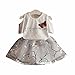 FEITONG Kids Girls Letter Butterfly Shirt Top Flowers Skirt Set Clothing