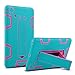 iPad Mini Case, iPad Mini 2 Case, ULAK iPad Mini 3 Three Layer Hybrid Protective Stand Case Cover for Apple iPad Mini 1 / iPad Mini 2 / iPad Mini 3 (7.9 inch)(Rose Red/Aquamarine Blue)