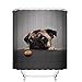 Fangkun Shower Curtain Art Bathroom Decor Animals Cute Pug Dog Design - Polyester Bath Curtains Decor Sets - 12pcs Shower Hooks - 72 x 72 inches