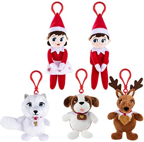 Elf on the Shelf Plushee Pal Minis x 5 Exclusive Bundle - 4" | Elf on a Shelf Christmas Accessories, Ideas and Props for Kids and Adults | Soft Figure Girls Boys Toy Doll