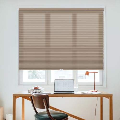 DEZ FURNISHINGS Cordless 1.5" Light Filtering Cellular Shade, 43.5" W x 84" H,…