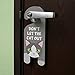 GRAPHICS & MORE Grey Gray and White Cat Do Not Disturb Plastic Door Knob Hanger Sign - Don't let The cat Out