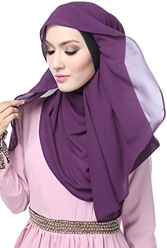 Aishah Ladies Double Layer Breathable Soft Chiffon Hijab Scarf Shawl Warp