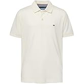 Tommy Hilfiger Boys Short Sleeve Premium Pique Polo Shirt, Button Closure, Soft & Comfortable