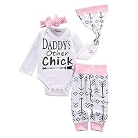 Emmababy Newborn Girls Clothes Baby Romper Outfit Pants Set Long Sleeve Winter Clothing (0-6Months, White 1)