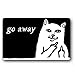 Burning Love Short Plush Material Angry White Cat Go Away Printed Doormat, Non-Slip Doormats, Size40X60CM