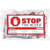 Curaplex Stop the Bleed Basic Kit with CAT Tourniquet, 8 Piece Kit | Vacuum-Packed for Quick Access, Chest Seal, Gauze, Bandage, Gloves, Shears, Marker, Clear Plastic Pouch