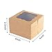 25 Pack Brown Bakery Box with Window 4x4x2.5 inch Eco-Friendly Paper Board Gift Packaging Boxes for Pastries, Cookies, Small Cakes, Pie, Cupcakes (Brown, 25)