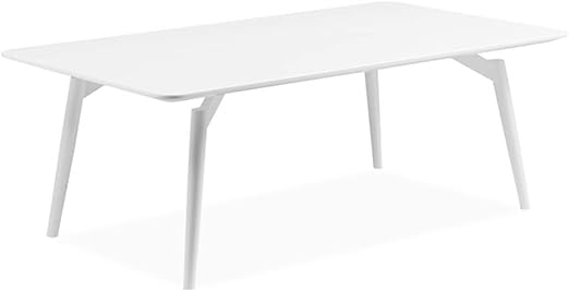 Meubletmoi Couchtisch Rechteckig Holz Metallfusse Vintage Stil Design Chic Weiss Amazon De Kuche Haushalt