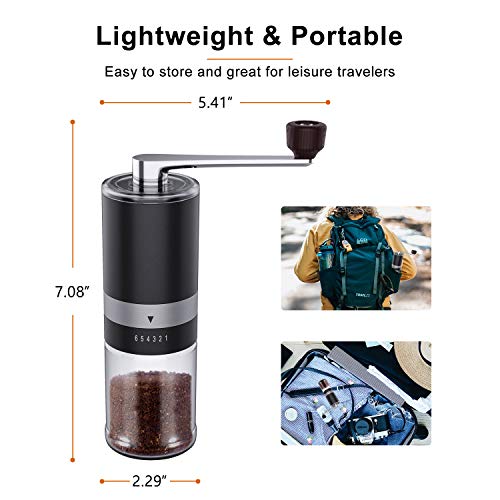 Manual Coffee Grinder with adjustable Coarse Setting, Premium Stainless