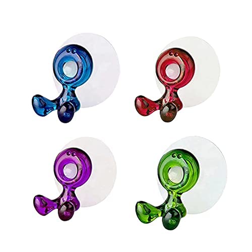 Cartoon Sucker Toothbrush Holder Toothbrush Holder for Kids Creative Toothbrush Holder Cute Wall Mounted Toothbrush Holder With Suction Cup Reusable Without Drilling for Mirror Shower Bathroom 4 PCS