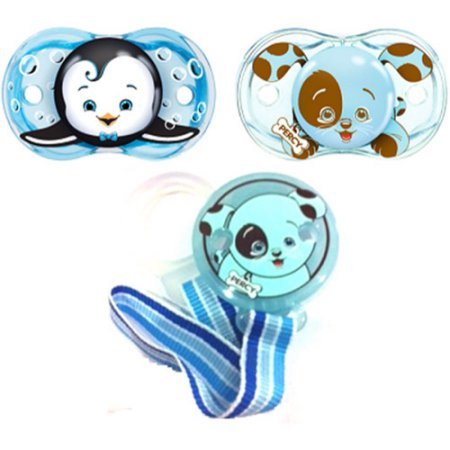 RazBaby - Keep-It-Clean Pacifier and Holder Bundle Gift Set Boy