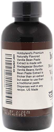 Hobbyland Madagascar Bourbon Vanilla Bean Paste Extract (4 Fl Oz) Medium Viscosity In-between Paste and Extract