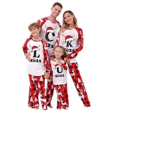 Family Matching Pajamas,2025 A-Z Letters Graphic Matching Xmas Pyjama Family Mens Womens Christma Pajama Xmas Nightwear Sleepwear Loungewear Christmas Pyjamas Men