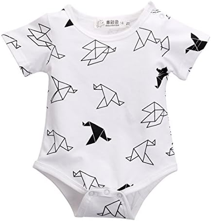 Gobrillant Newborn Girls Boy Origamibirds Rompers Jumpsuit Short Sleeve Bodysuit Outfits
