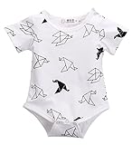2016 Newborn Girls Boy Origamibirds Rompers Jumpsuit Short Sleeve Onesie Outfits (6-12 Months)