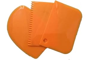 3PCS Reusable Plastic Cake Smooth Jagged Edge Decoration Tools Orange Attractive design