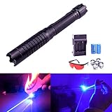 Tactical Blue Hunting Rifle Scope Sight Laser Pen, Demo Remote Pen Pointer Projector Travel Outdoor Flashlight,Interactive Baton Funny Laser Toy