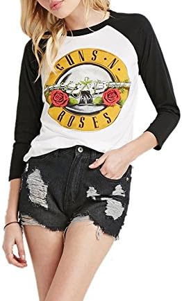 Archie Vince Womens Raglan Sleeve Classic Guns N' Roses Rock Music Fan T-shirts