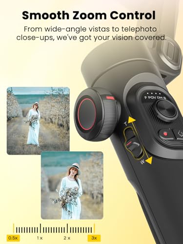 AOCHUAN XE AI Versión, estabilizador de cardán para Smartphone, sin aplicación de Seguimiento de AI, Control de Gestos, cardán de Inicio de 360° con TikTok Youtube, trípode de Mano Plegable de 3 Ejes