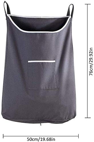 The Fine Living Co USA - Space Saving Door Hanging Laundry Hamper Bag in Grey - Free Door Hooks - Op - //medicalbooks.filipinodoctors.org
