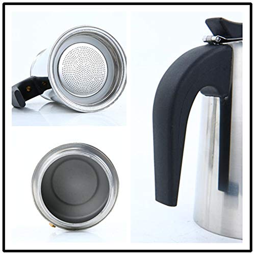 BGROEST Inländische Kaffeemaschine Büro-Kaffeemaschine 9 Tassen 450 ML Lebensmittelqualität Edelstahl Moka… – Bild 4