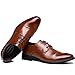 OUOUVALLEY Lace up Patent Leather Oxford Dress Shoes Formal Wedding Shoes 8808 (12 D(M) US, Brown)