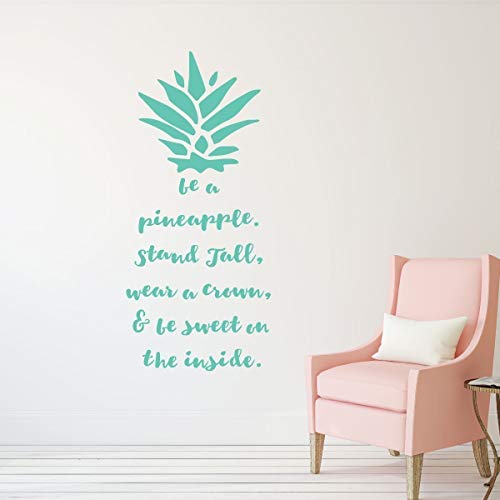 Be A Pineapple Wall Decal - Removable Vinyl Sticker with Hawaiian Tropical Pineapple Design - Living Room, Kitchen, Dining Room, Bedroom Decor - Thumbnail 3