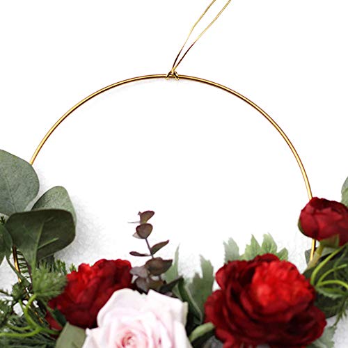 Adeeing 15-Inch Purple Rose Wreath, Rose Garland Hanging Pendant for Home Wall Wedding Decoration - Thumbnail 2