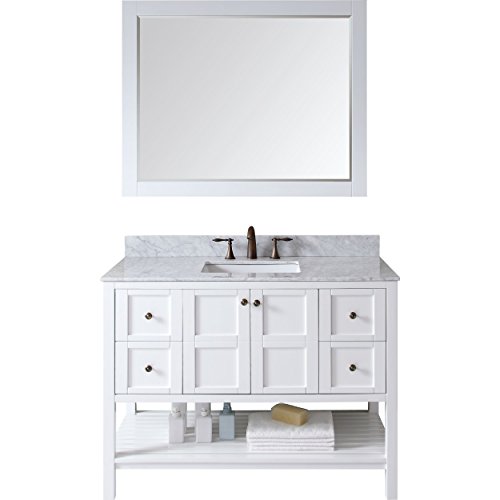 Virtu ES-30048-WMSQ-WH Winterfell Single Bathroom Vanity Cabinet Set, 48