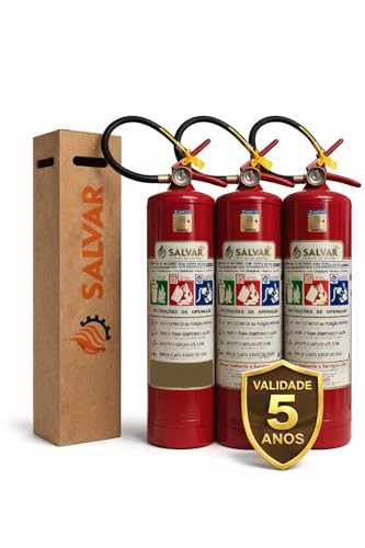 Kit 3 Extintores ABC, 6kg,5 Anos, com Suporte de Parede e Sinalização
