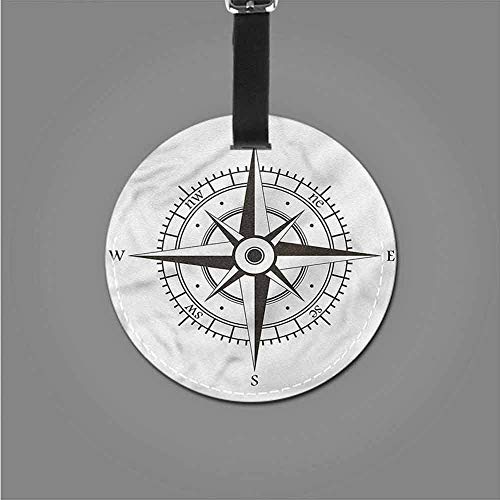 Fashion Compass,Navigational Equipment Sea PU Leather Round Luggage