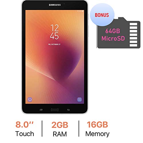 Samsung Galaxy Tab A 8.0” Touchscreen (1280 x 800) Wi-Fi Tablet, Quad-Core 1.4GHz Processor, 2GB RAM, 16GB Memory, Dual Cameras, Bluetooth 4.2, Bonus 64GB MicroSD Card, Android 7.1 OS