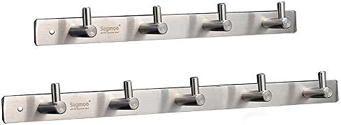 15.3" Stainless Bathroom Hanger, KOZYHOUSE Heavy Duty Towel Hooks, Bathroom Towel Racks, Home Office Storage Organizer (A Hanger with 5 Hooks, 1 Pack)