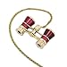 OPO Opera Theater Horse Racing Glasses Binocular Telescope Chain Necklace (Red with Gold Trim) 3X25